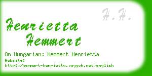 henrietta hemmert business card